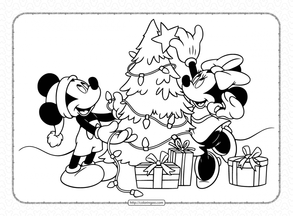 mickey and minnie mouse decorate the christmas tree
