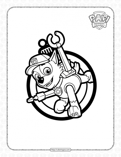 paw patrol rocky christmas ornaments coloring page