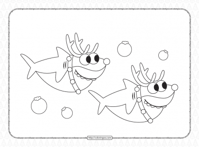 santa shark pdf christmas coloring pages