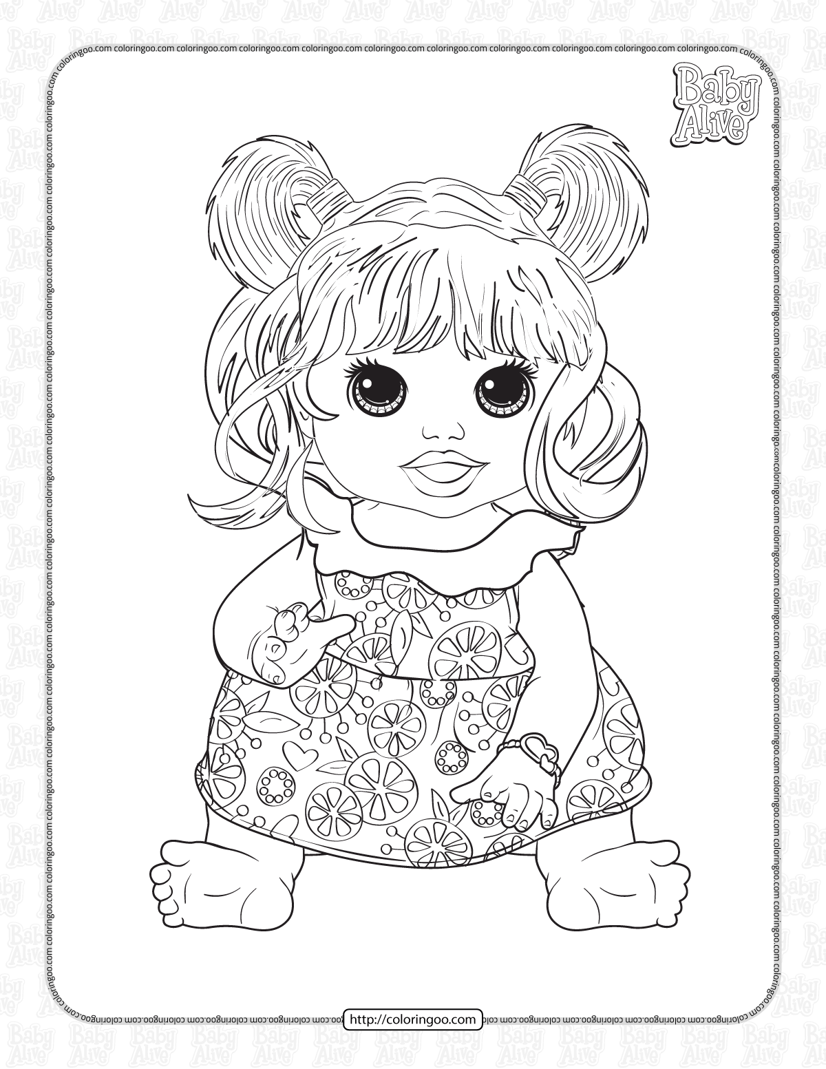 baby alive snackin sara coloring pages