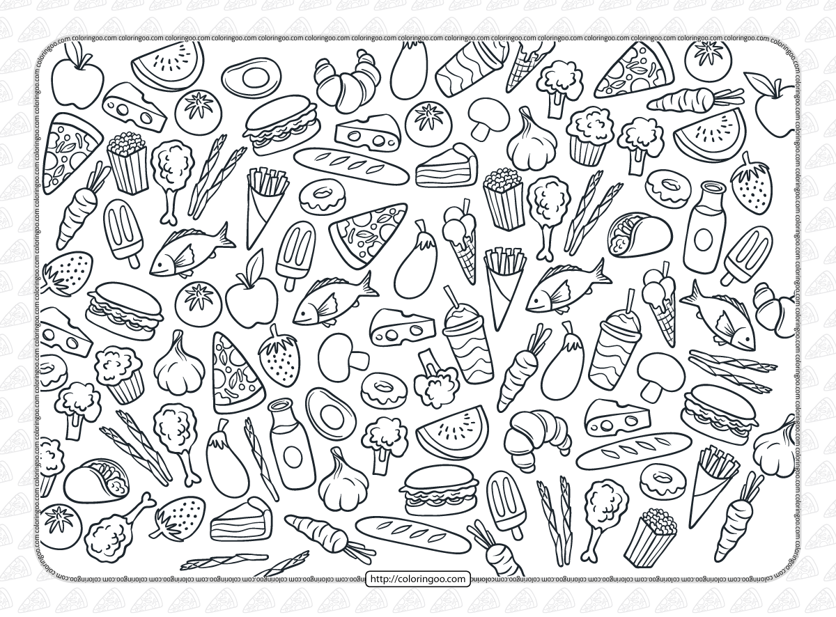 foods coloring page
