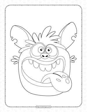 free monster face coloring page for kids