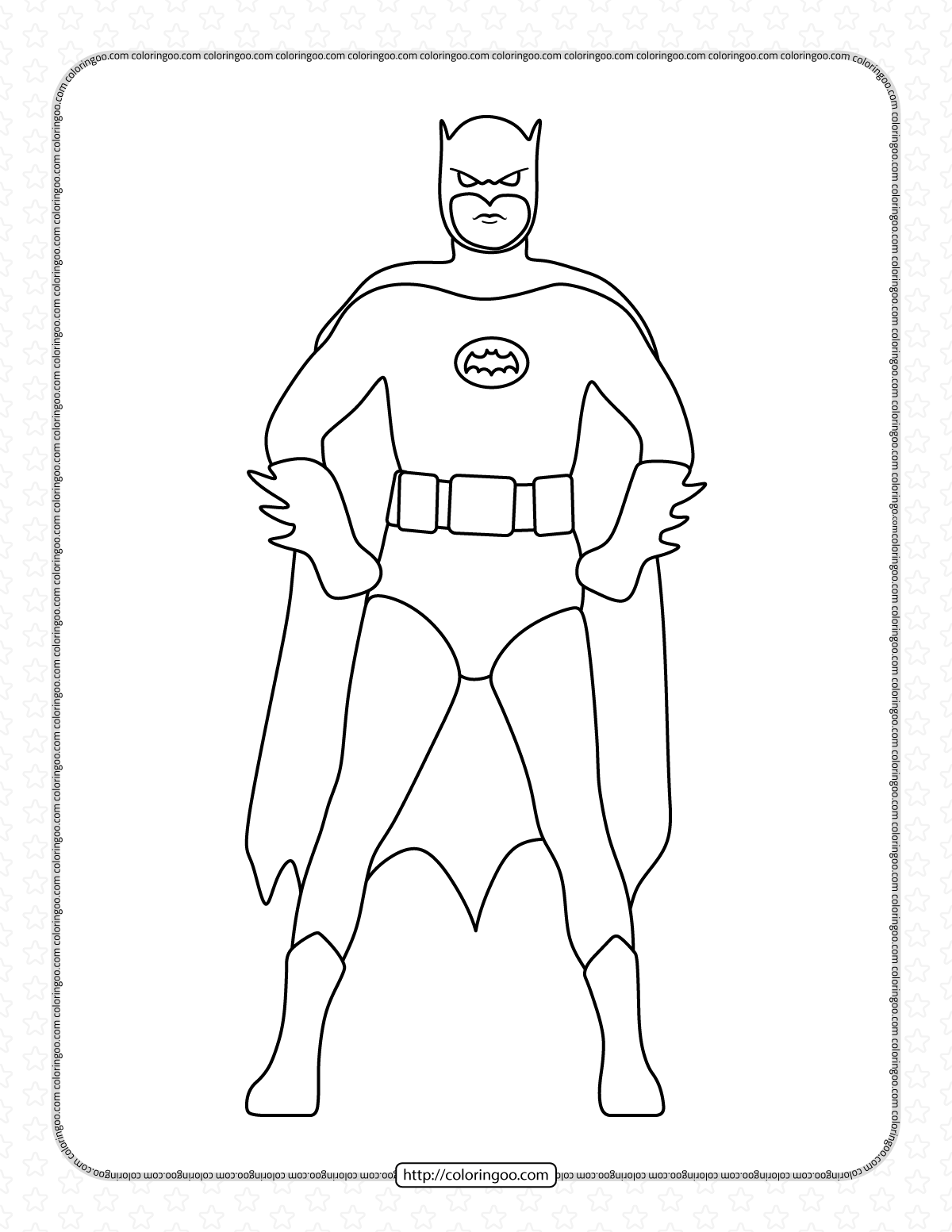 hand drawn batman coloring page