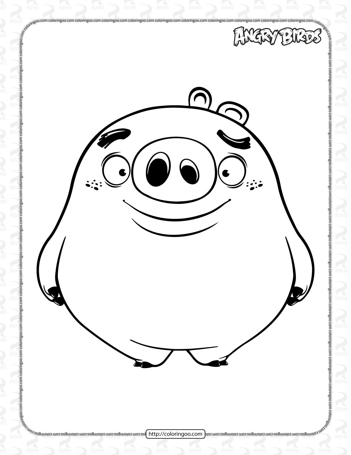 minion pig standing coloring pages
