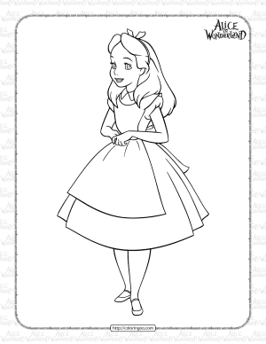 printable alice in wonderland coloring pages