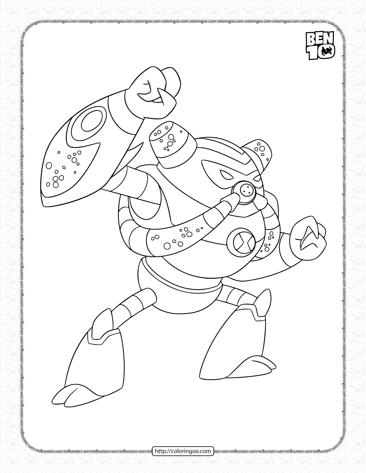 ben 10 overflow coloring pages for kids