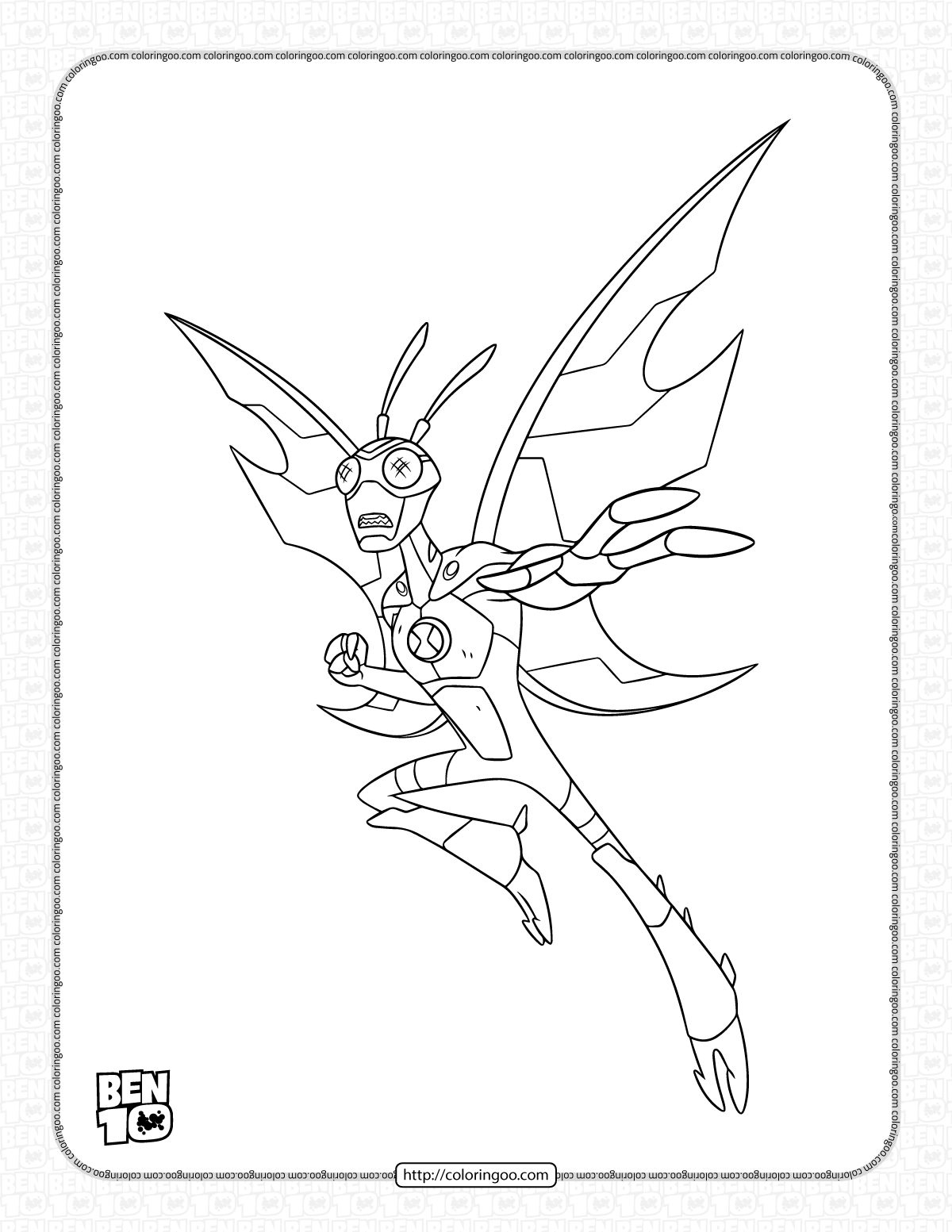 ben 10 ultimate big chill coloring pages
