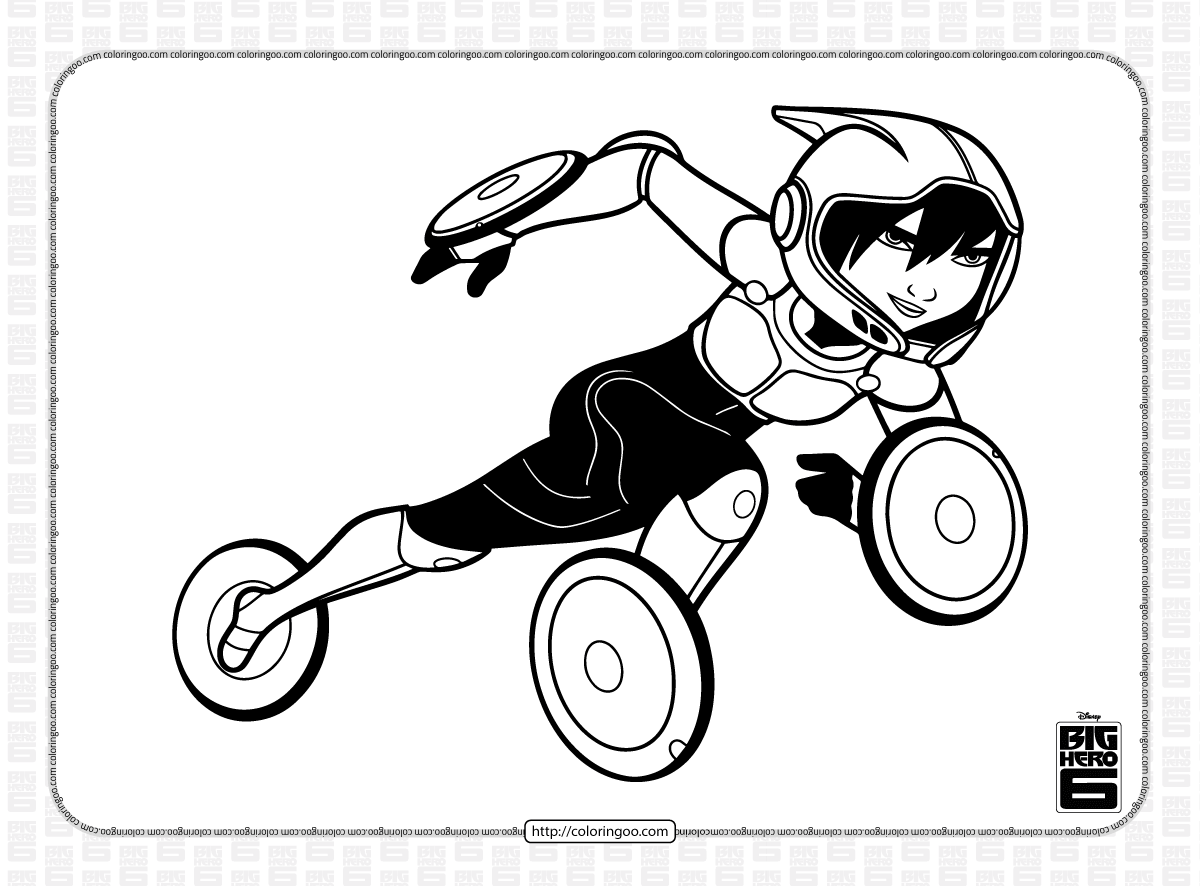 big hero 6 go go tomago coloring pages