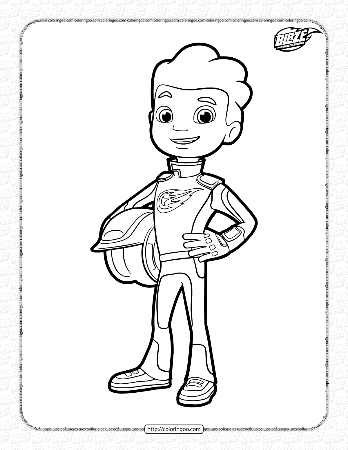 blaze and the monster machines aj coloring pages