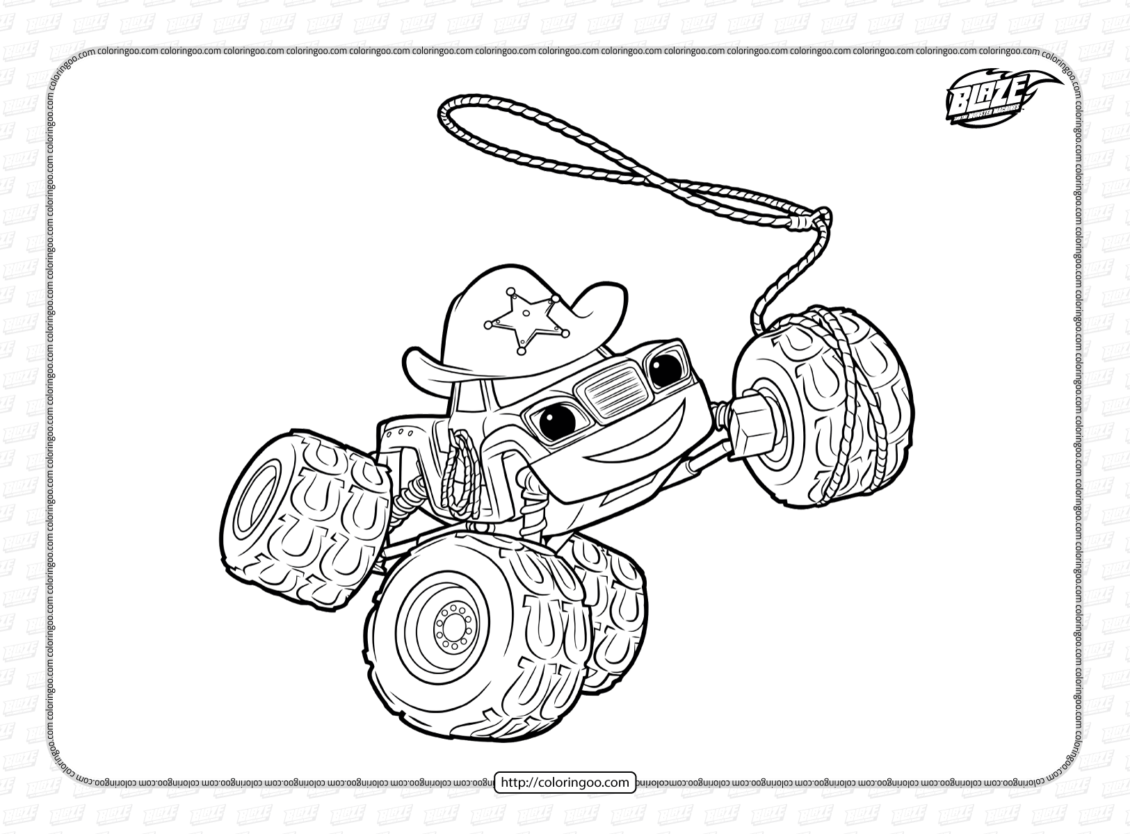 blaze and the monster machines starla coloring page