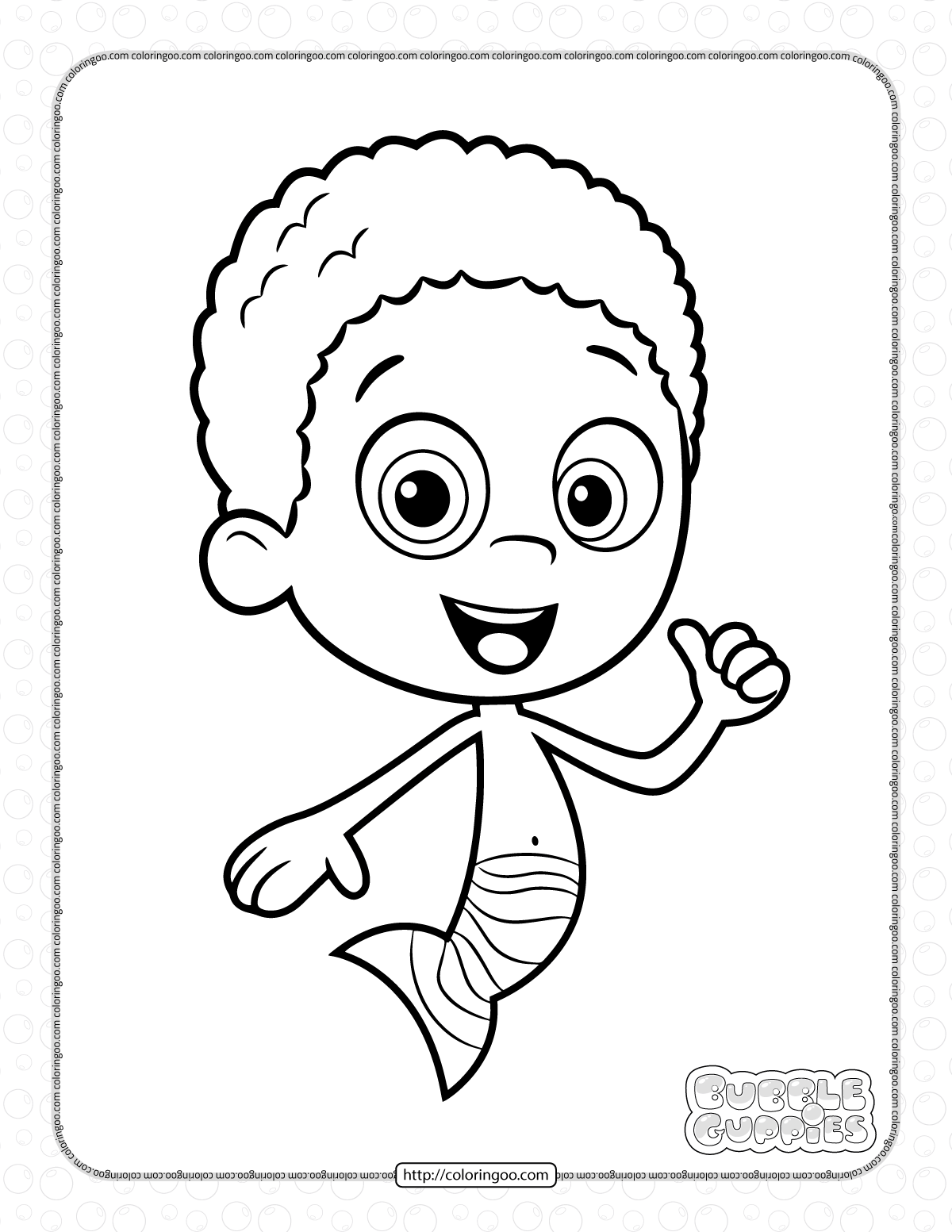 bubble guppies goby coloring sheet