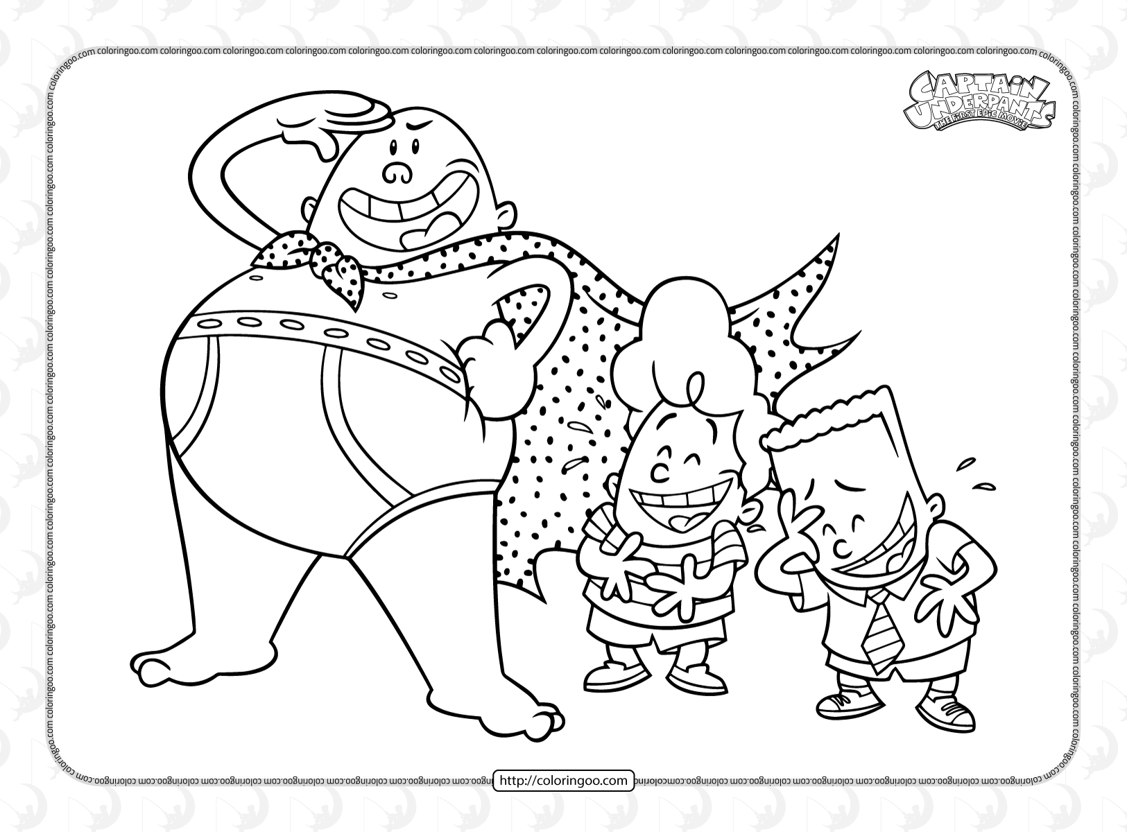 captain underpants harold and george coloring page