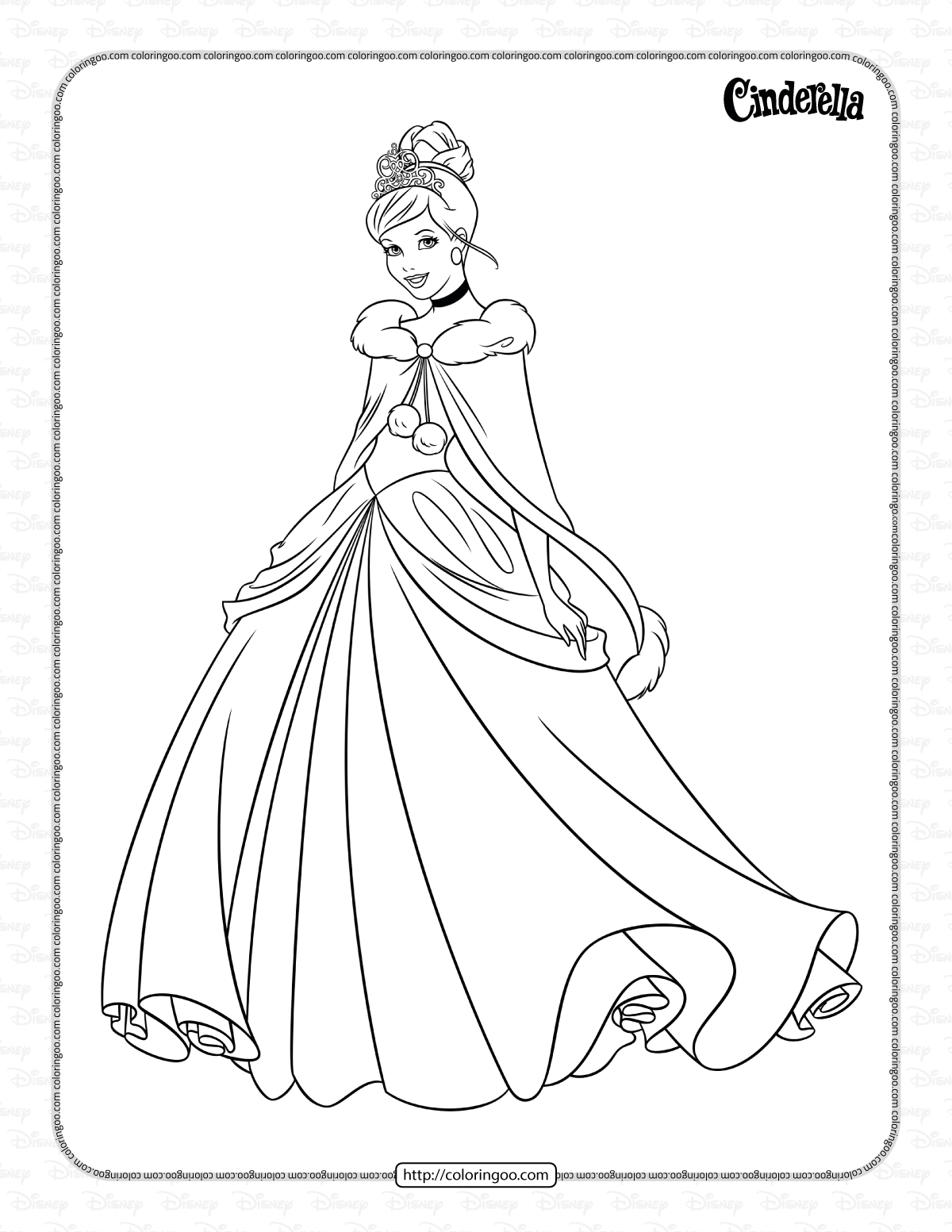 cinderella coloring pages for kids