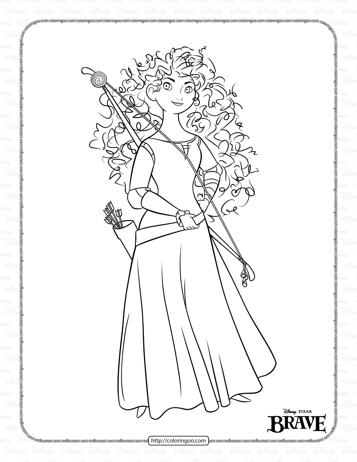 disney brave coloring pages for kids