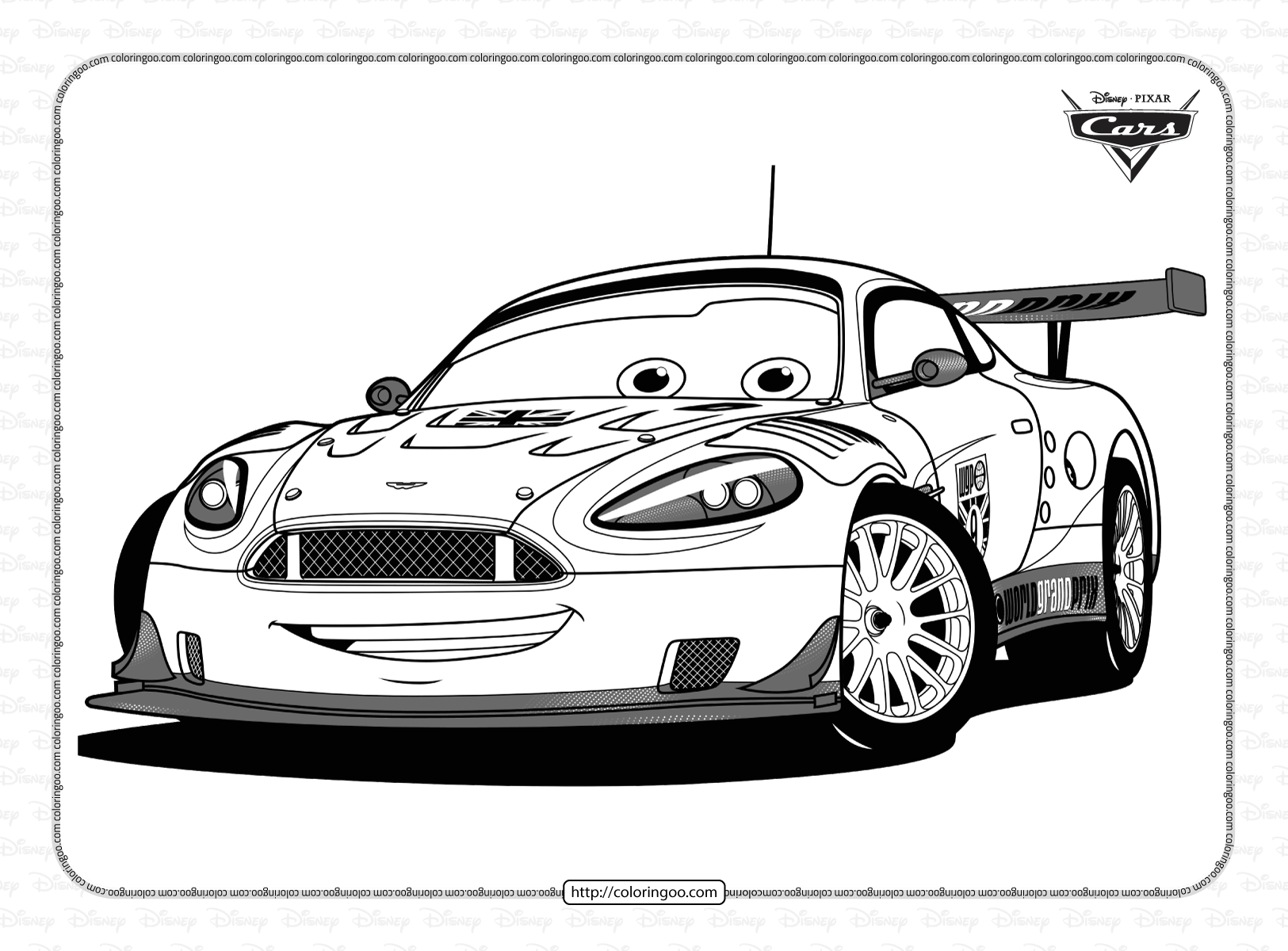 disney pixar cars nigel gearsley coloring pages
