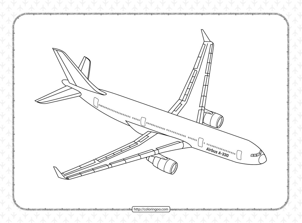 printable airbus a330 pdf coloring page
