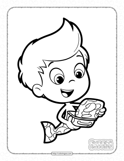 printable bubble guppies gil coloring sheet