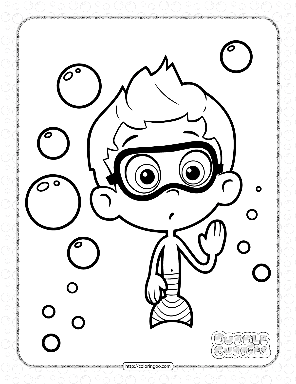 printable bubble guppies nonny coloring page