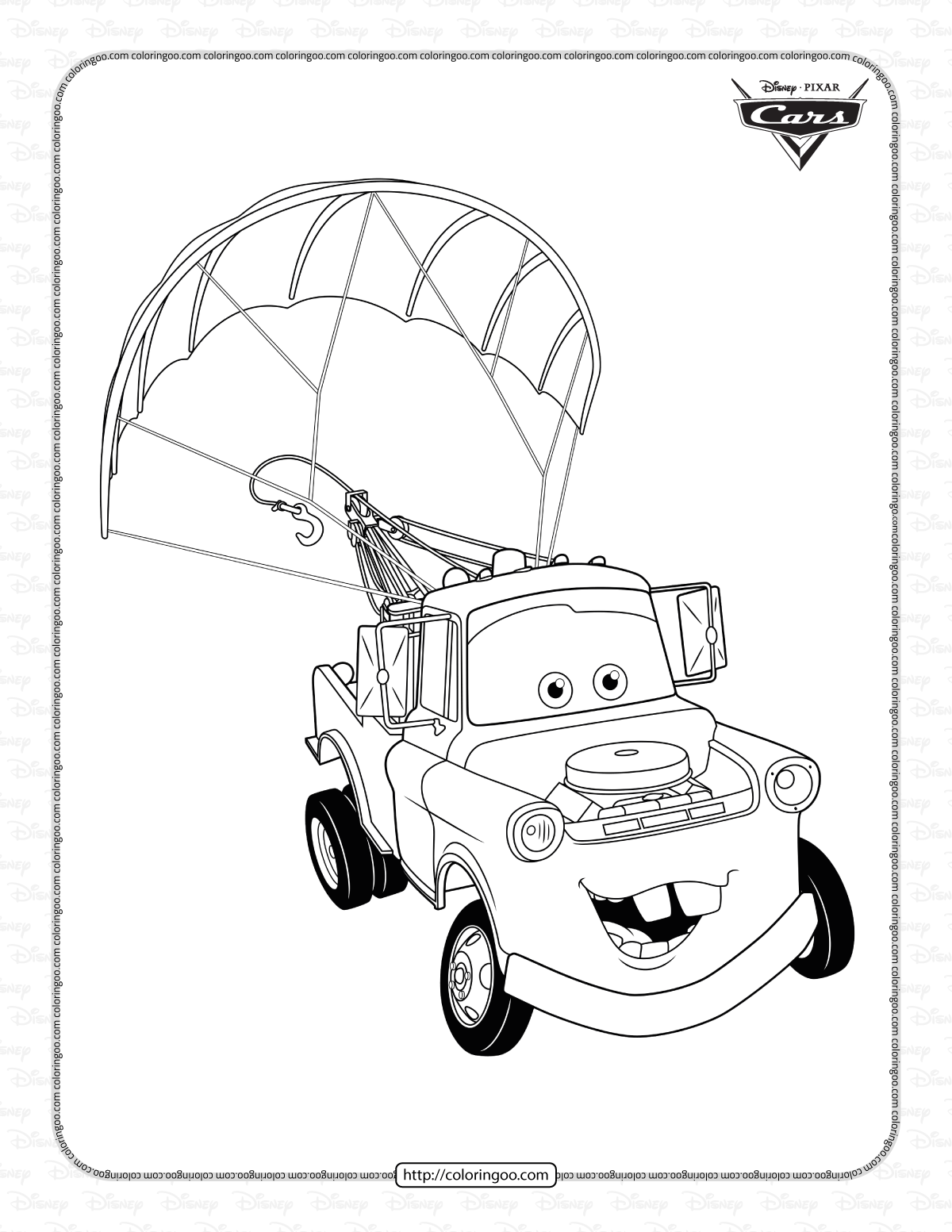 printable tow mater truck coloring pages