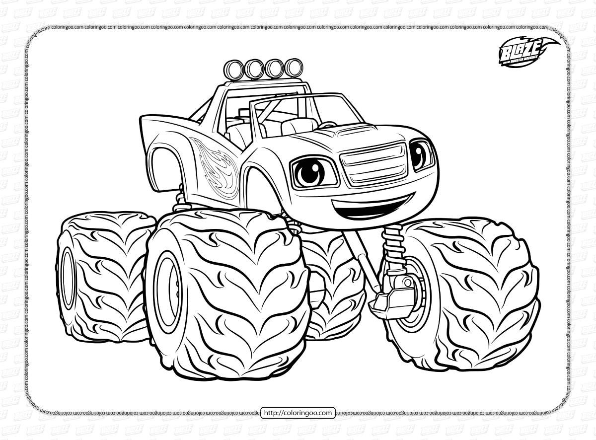 racer blaze coloring pages for kids