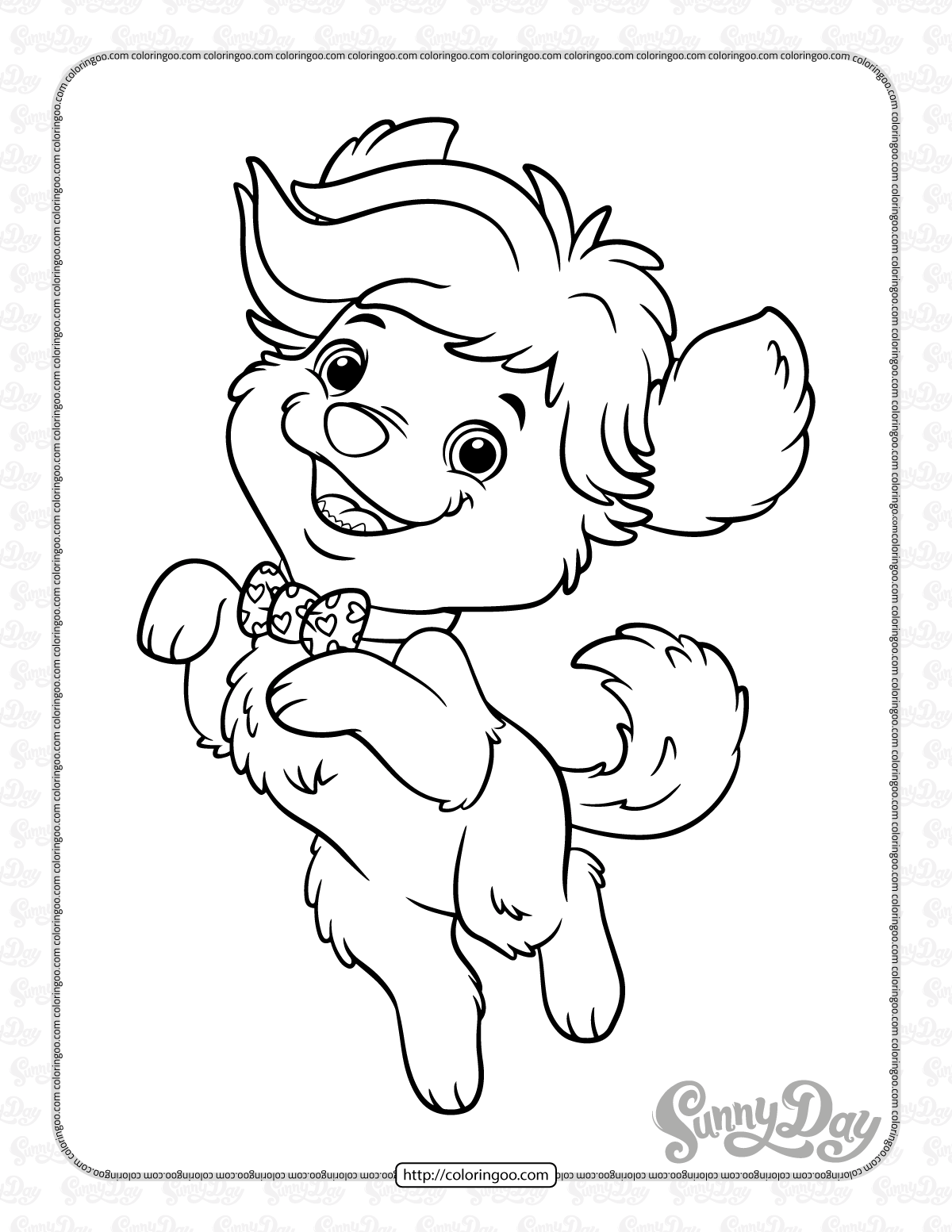 sunny day talking puppy doodle coloring pages