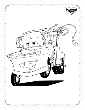 tow mater truck coloring pages for kids