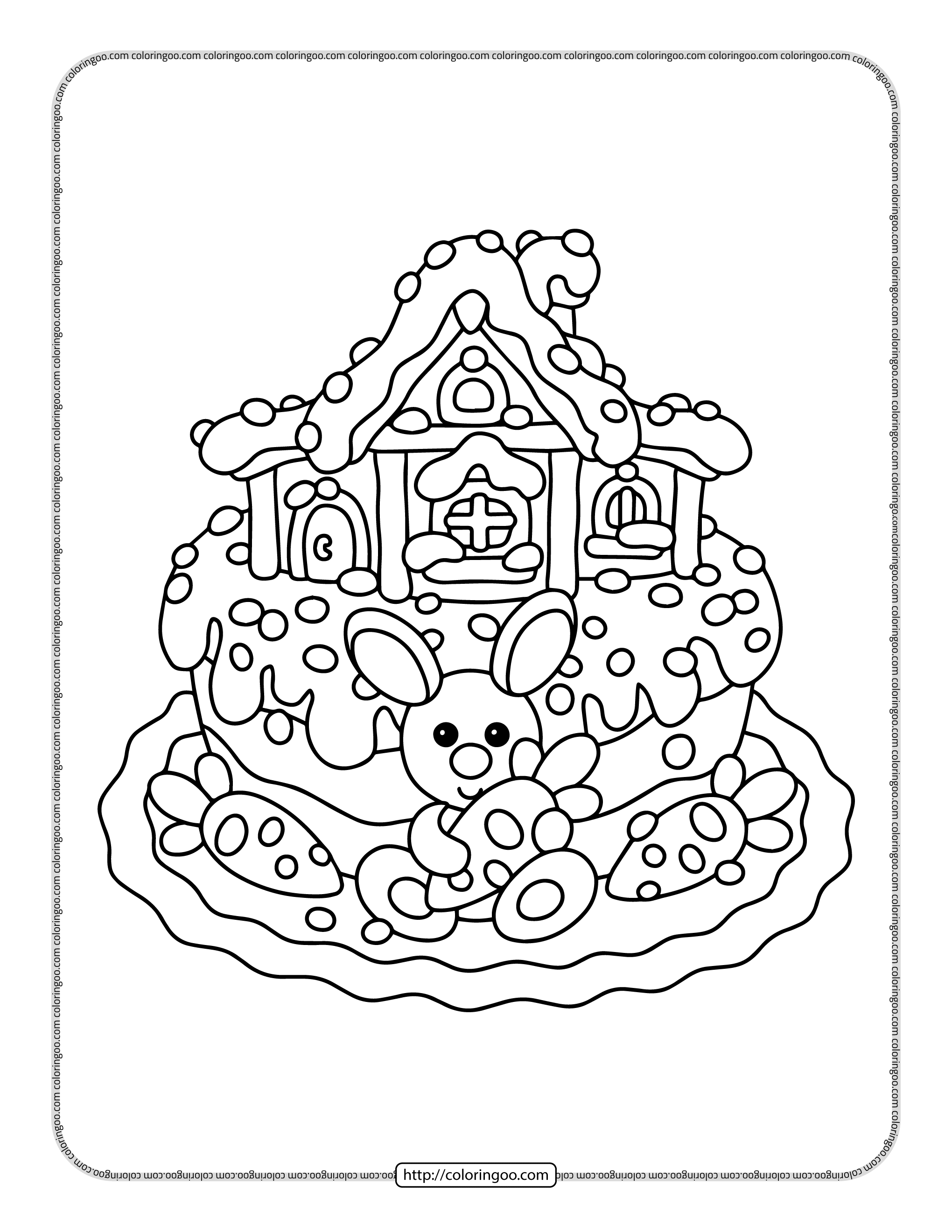 easter cake coloring page