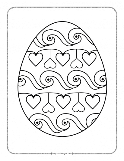 easter egg hearts pdf coloring page