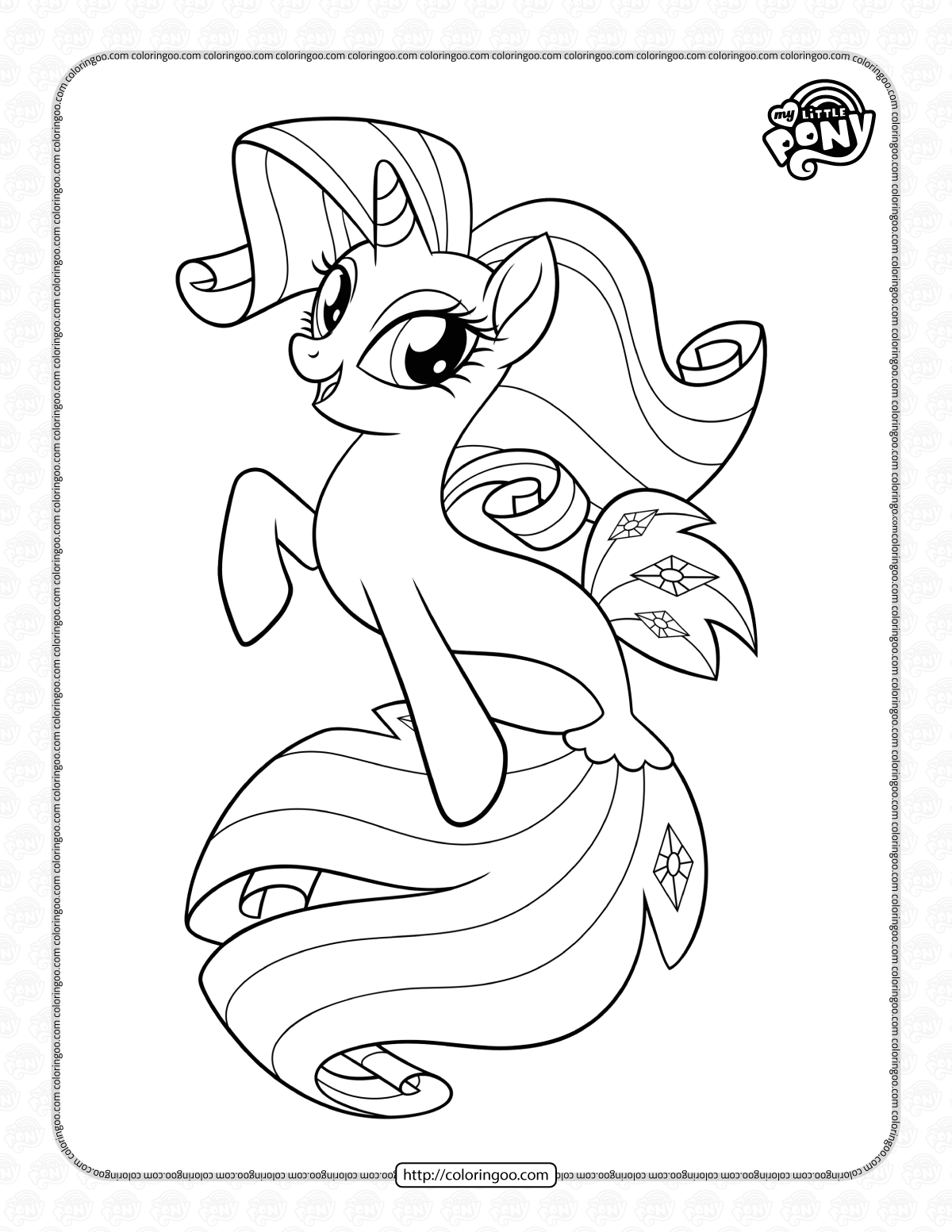 mlp rarity sea pony coloring pages