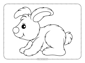 printable fluffy bunny pdf coloring page