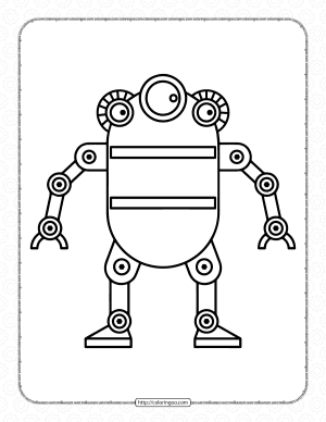 printable strange robot coloring sheet
