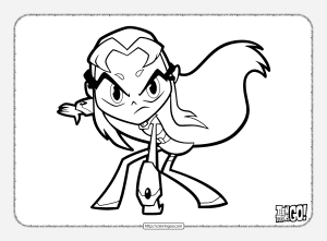 teen titans go starfire pdf coloring pages