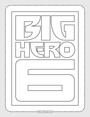 big hero 6 logo pdf coloring page
