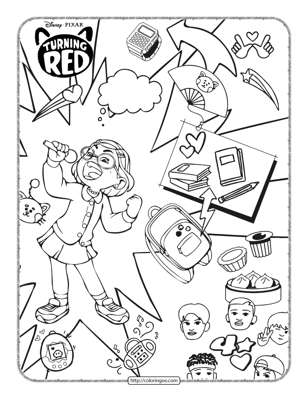 free printable turning red coloring pages