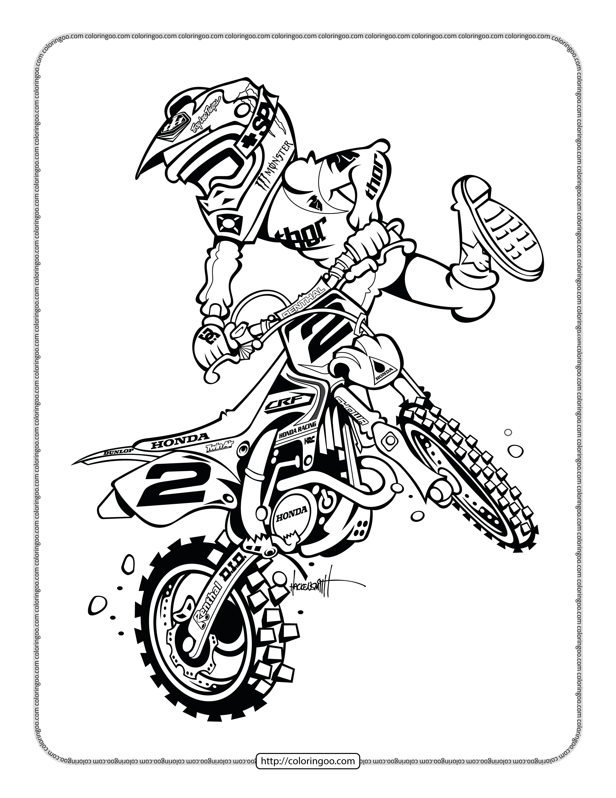 honda off road bike pdf coloring pages