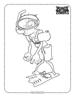 plants vs zombies scuba zombie coloring pages