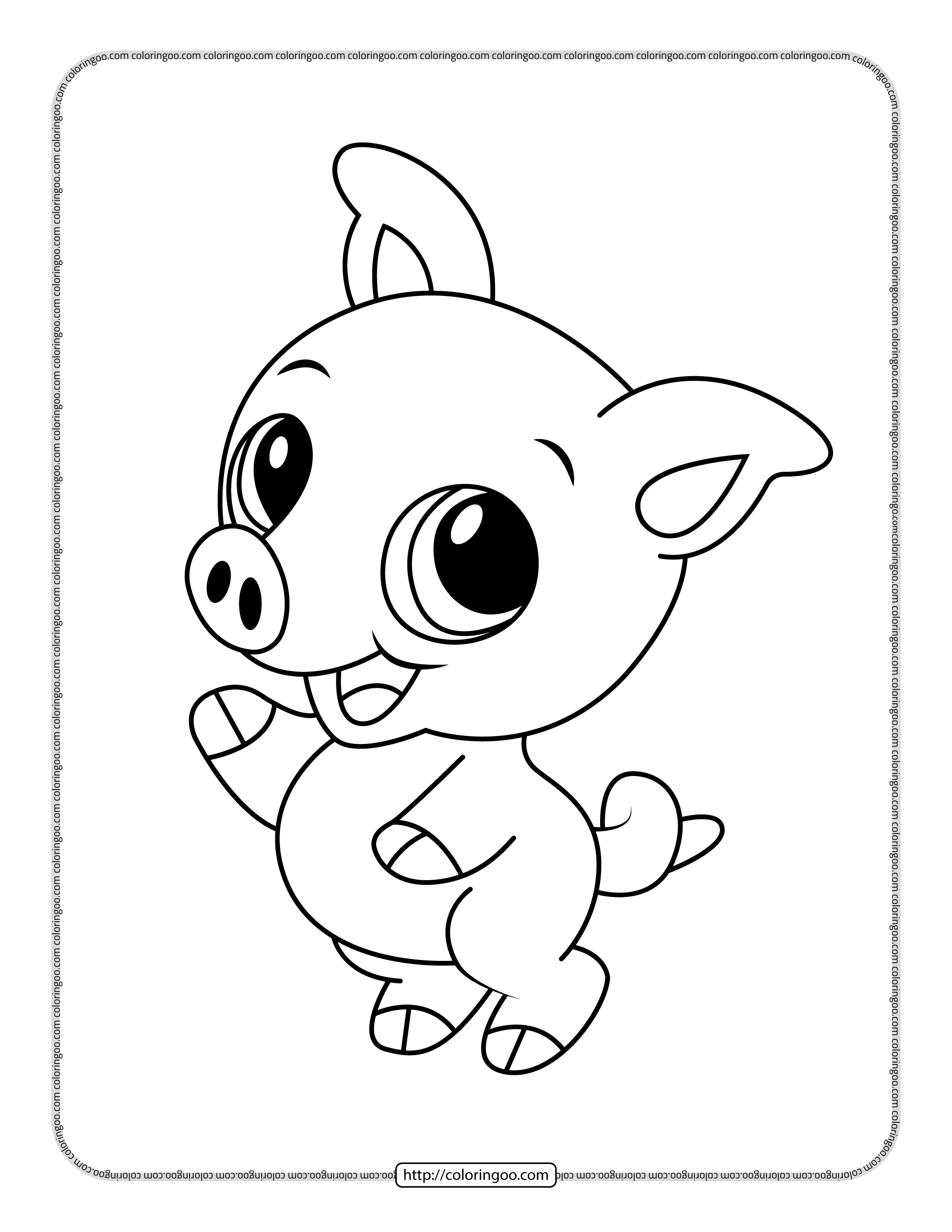 printable cute baby pig coloring pages