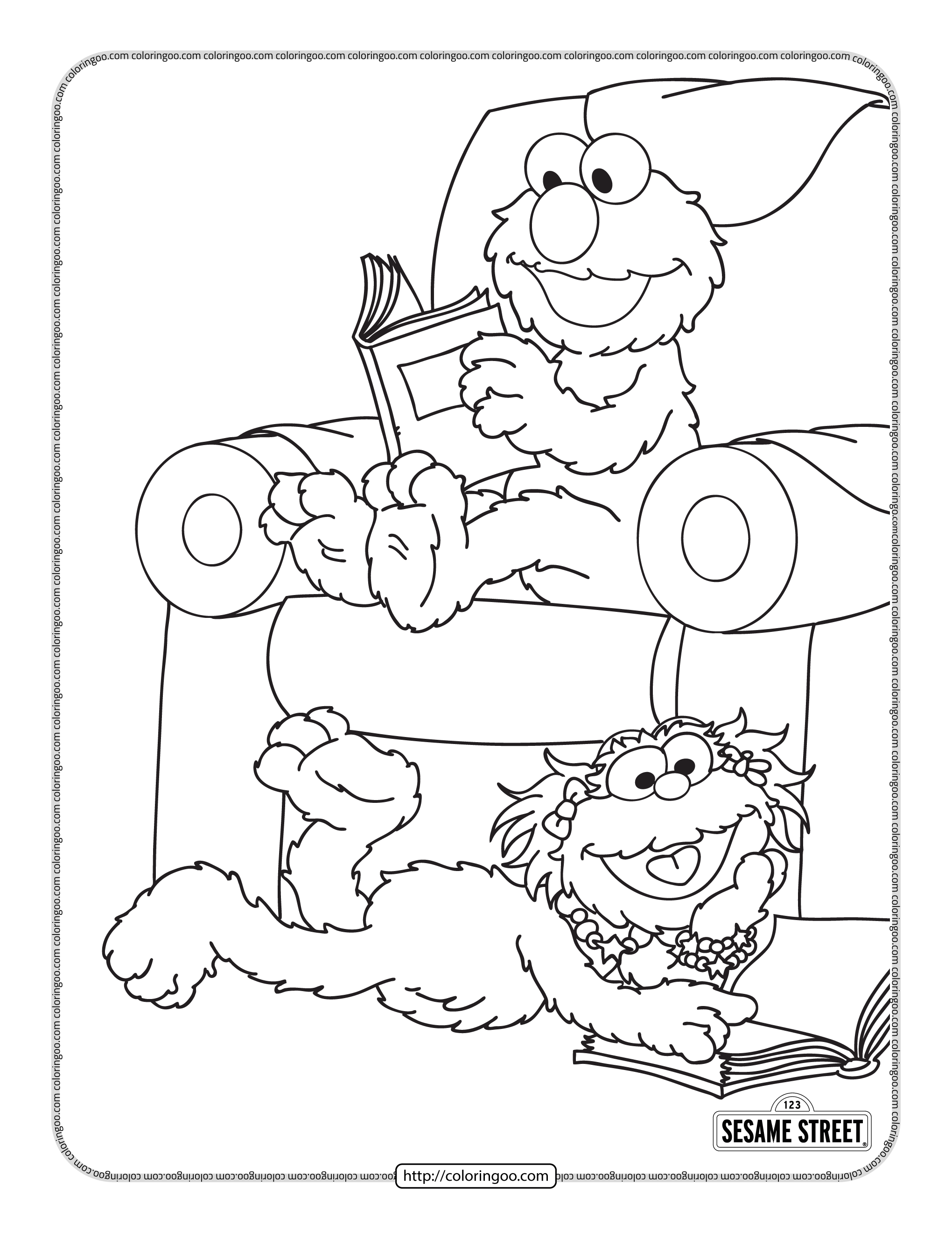 printable elmo and zoe pdf coloring pages