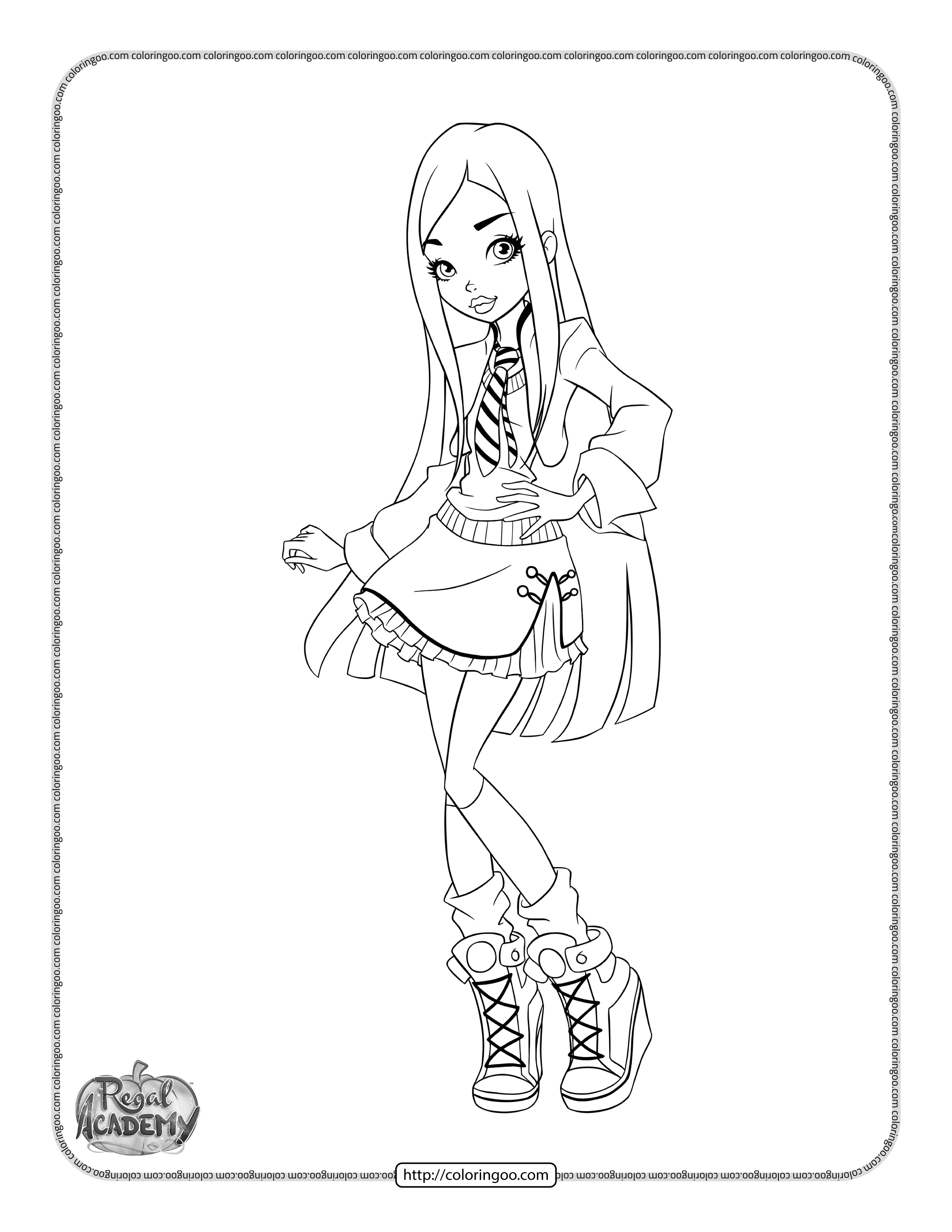 regal academy lingling iron fan coloring pages