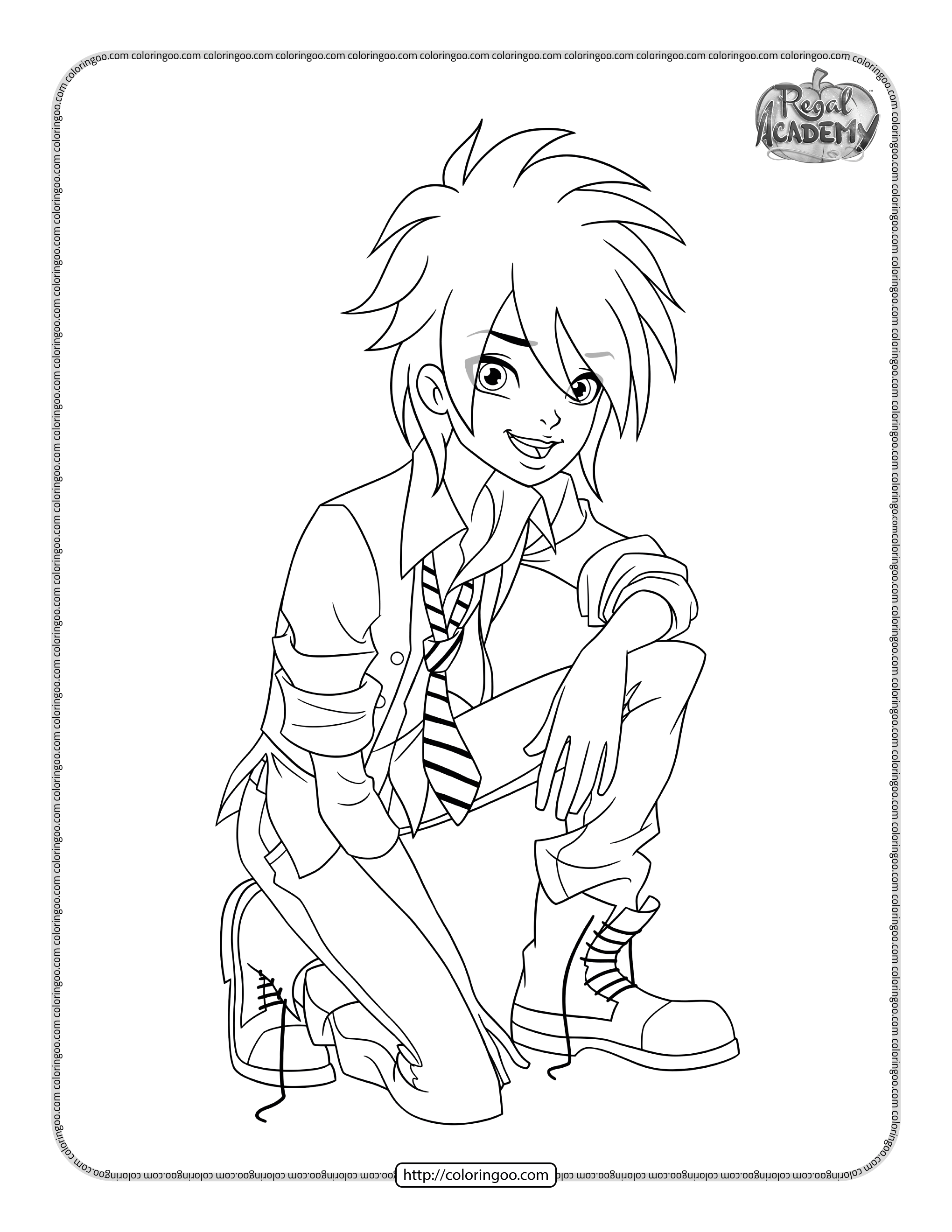 regal academy travis beast coloring pages