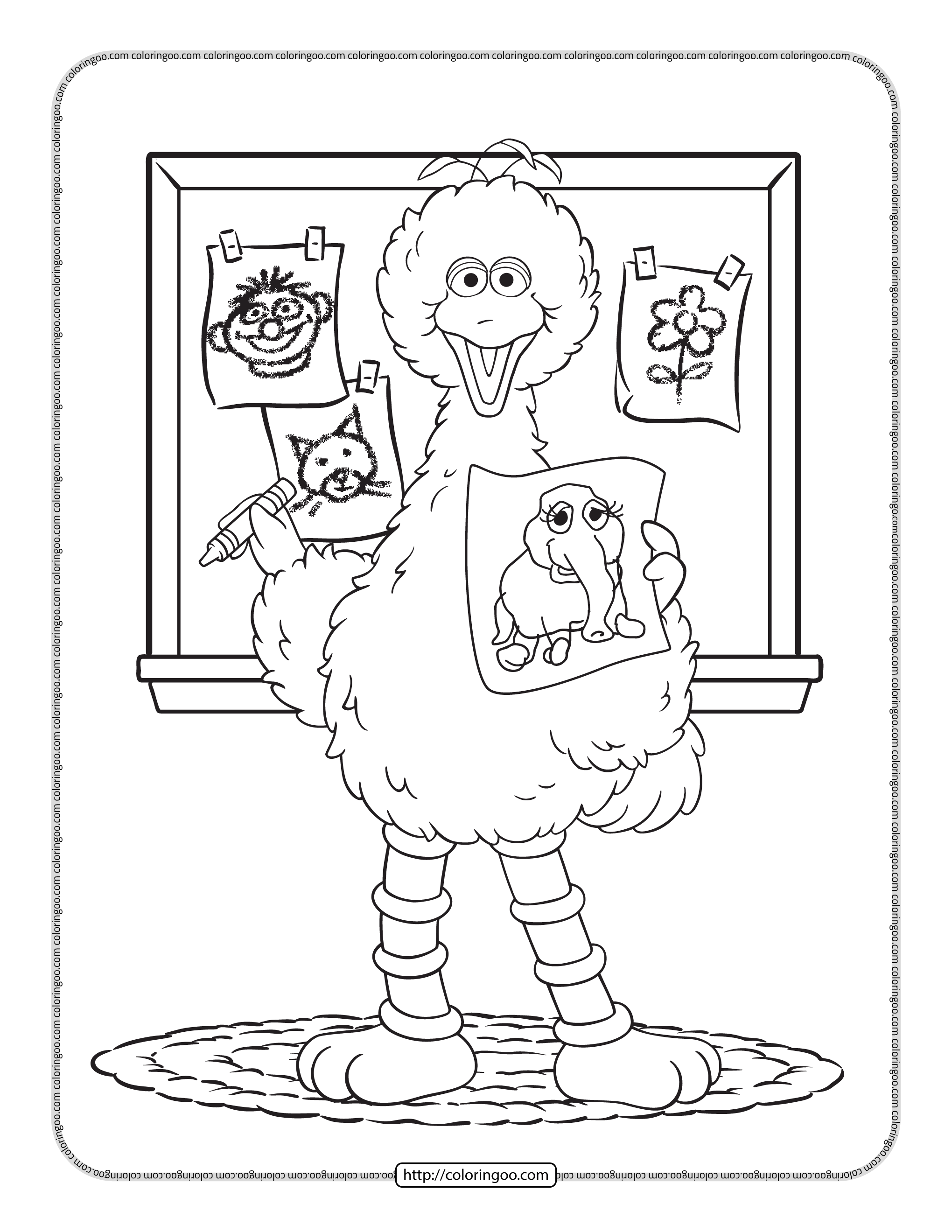 sesame street big bird coloring pages