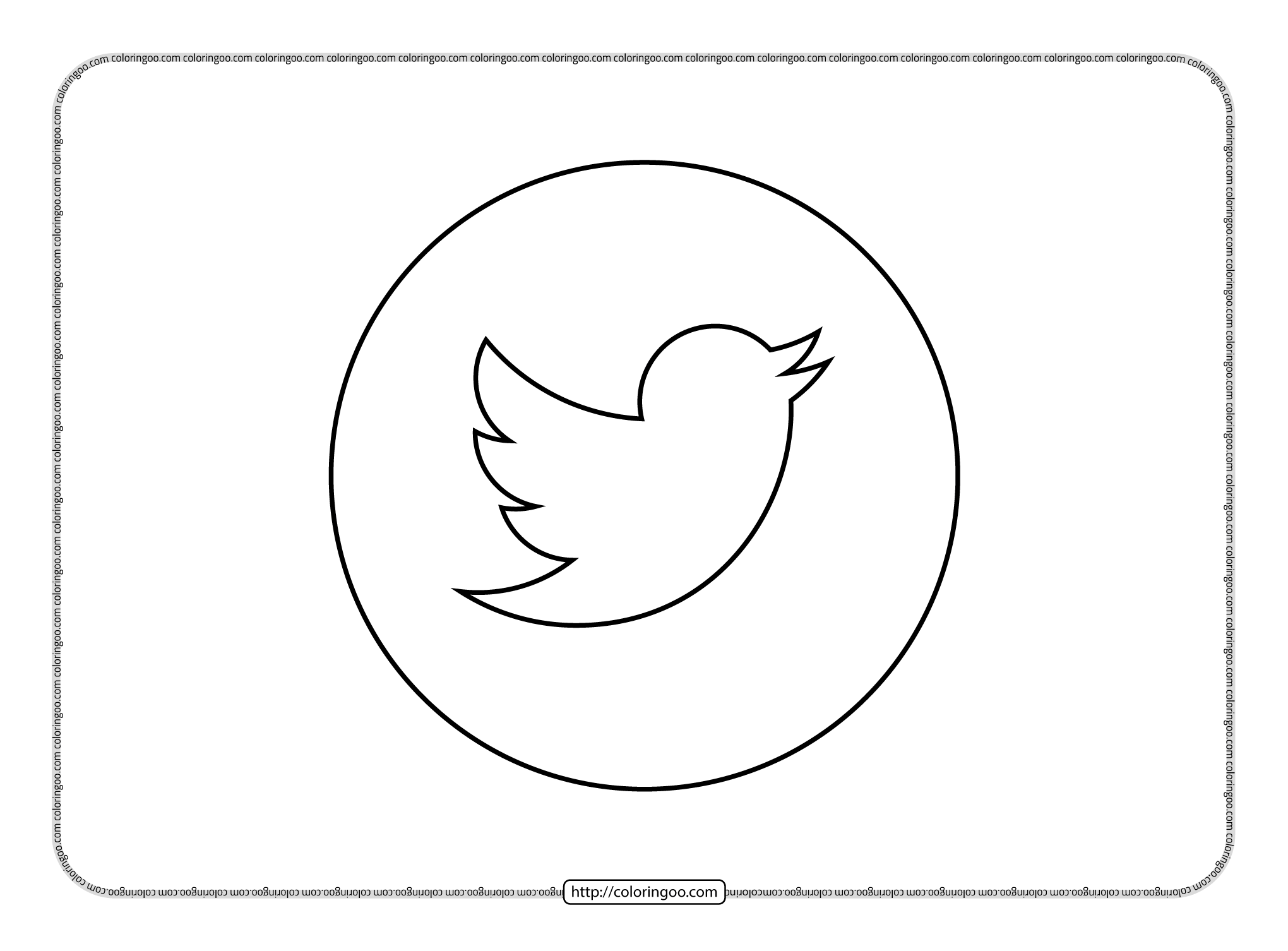 twitter icon circle pdf logo outline