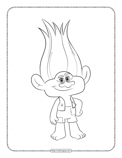 cute branch trolls coloring pages