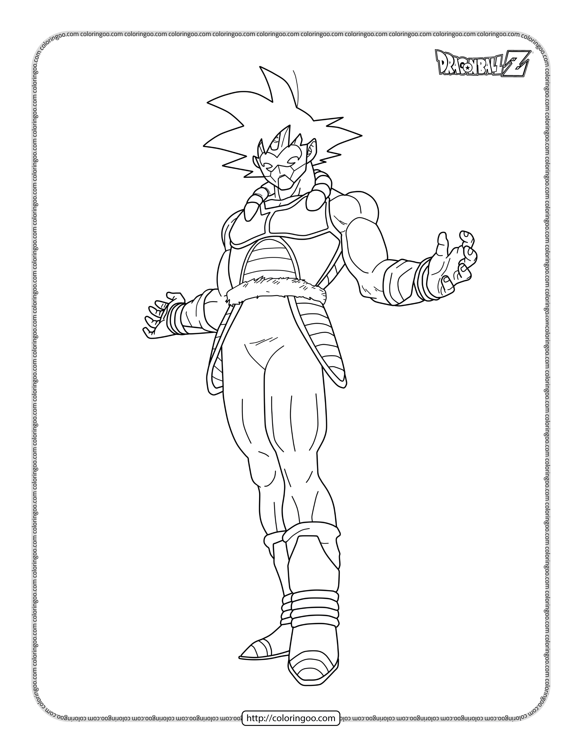 dragonball evil bardock coloring pages