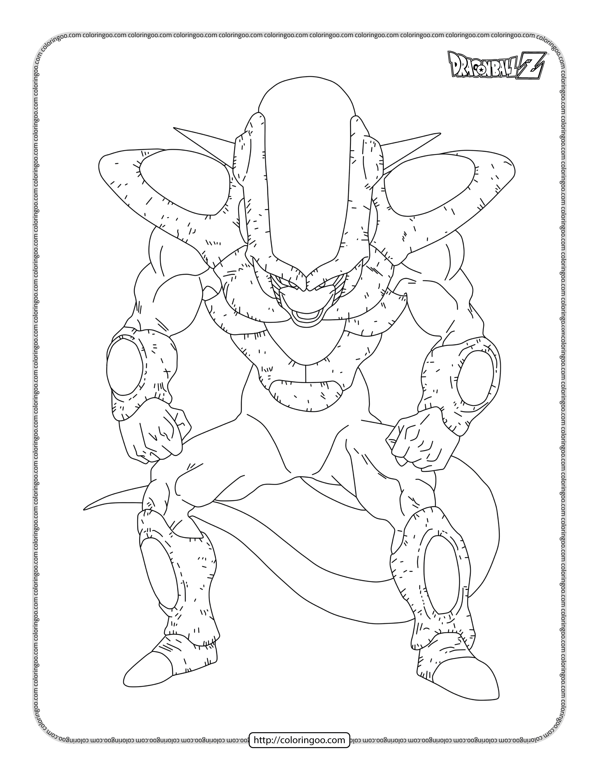 dragonball frost tercera forma coloring pages