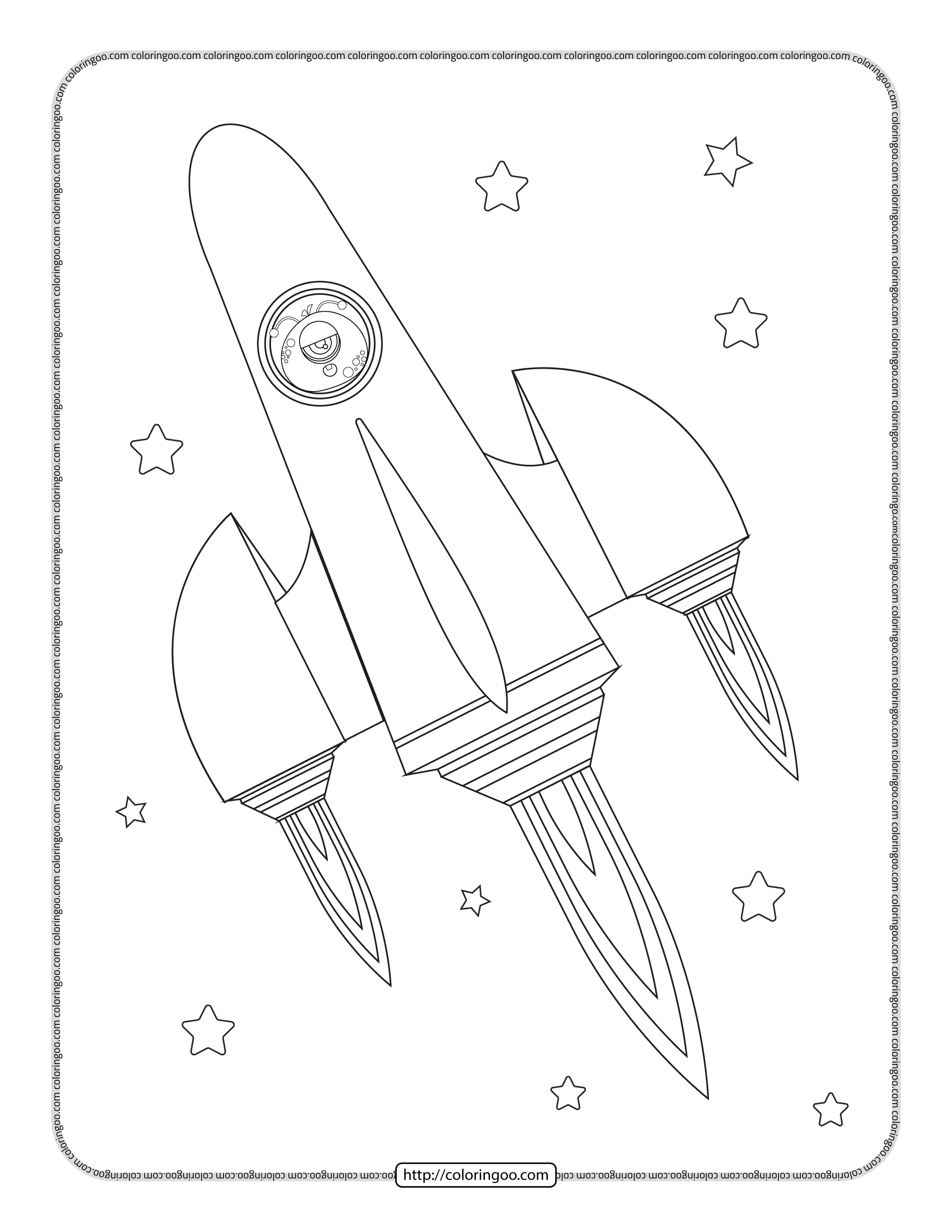 free printable rocket coloring sheet
