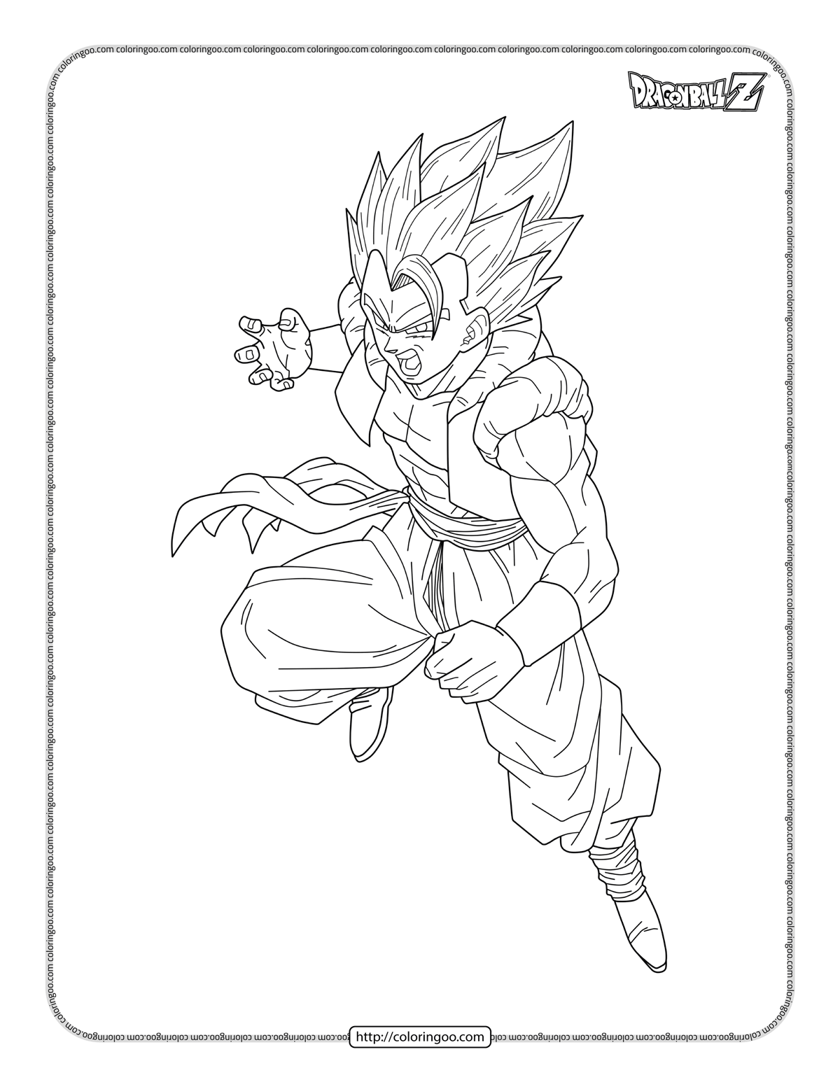 printable dragonball gogeta coloring pages