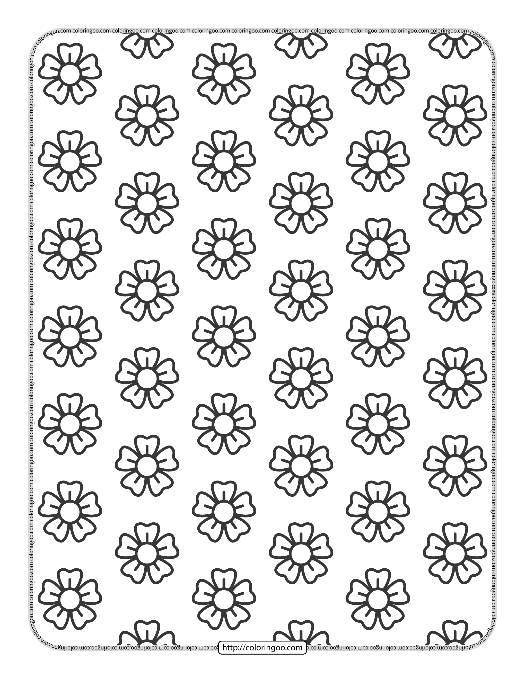 simple flower icon patterns coloring page 14