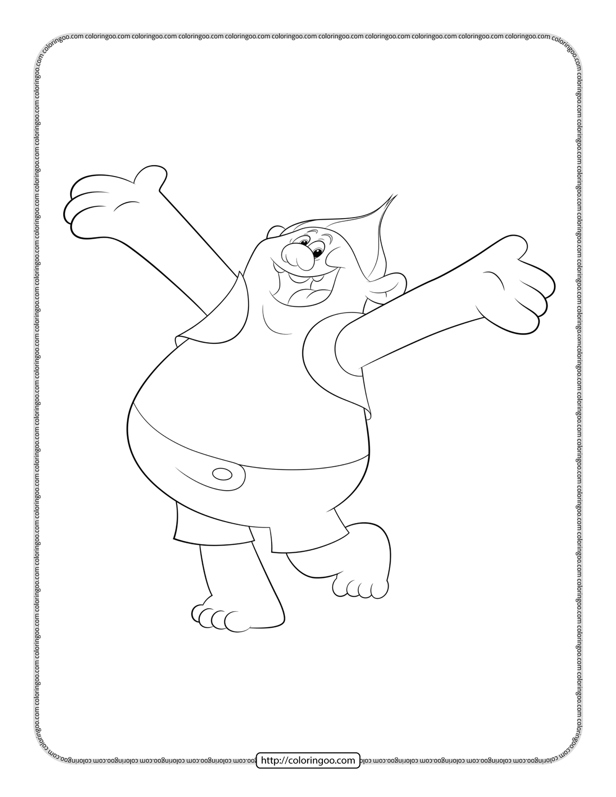 trolls biggie coloring pages