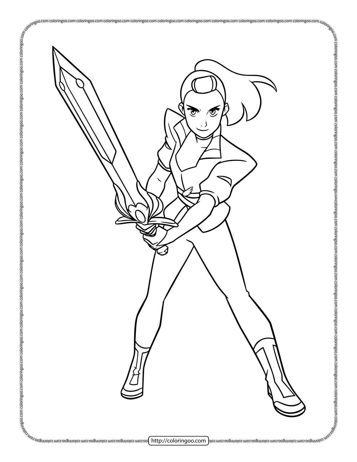 adora she ra and the princesses of power coloring page